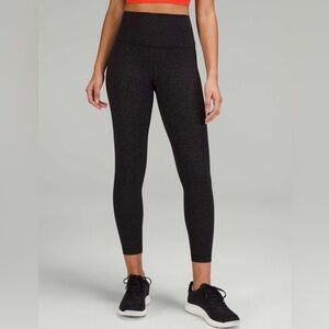 Lululemon wunder train high rise tight 25”, blaze black, size 4